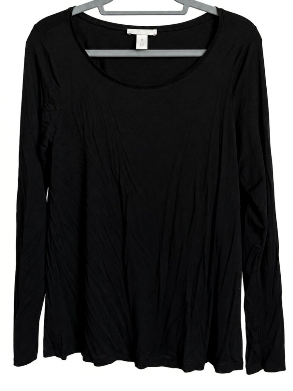 White House Black Market M Black Scoop Neck Long Sleeve Top